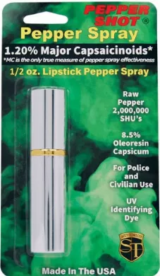 Pepper Shot 1.2% Mc 1/2 Oz Lipstick Pepper Spray 