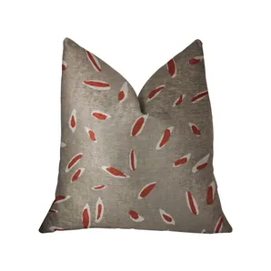 Plutus Petal Party Orange and Beige Luxury Throw Pillow