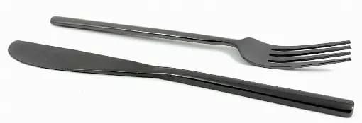 Vibhsa Golden Dinner Forks and Dinner Knives Set of 8 pieces (Cut Hammered, Stainless Steel)