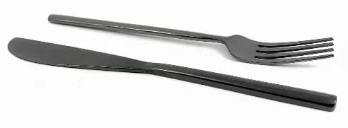 Vibhsa Stainless Steel Dinner Forks and Dinner Knives Set of 12 Pieces (Hammered, Silver Glossy)