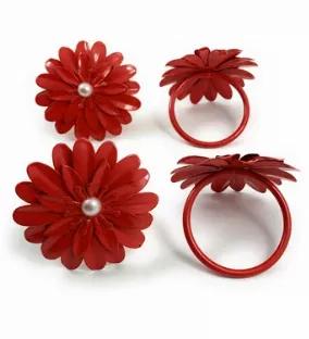Vibhsa Floral Napkin Rings Set of 4