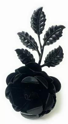 Vibhsa Flower Napkin Rings Set of 4 (Black Rose)