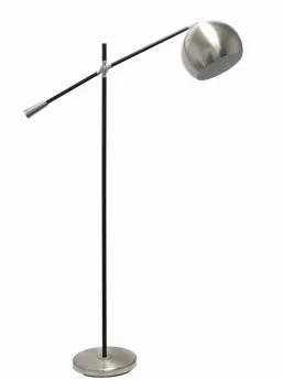 Lalia Home Black Matte Swivel Floor Lamp with Inner White Dome Shade