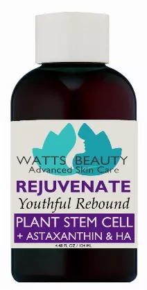 Watts Beauty Youthful Rebound Mature Skin Rejuvenating Serum for Face with Renewing Plant Stem Extracts, Hyaluronic Acid, Super Antioxidant Astaxanthin and Skin Restoring Niacinamide - Large 