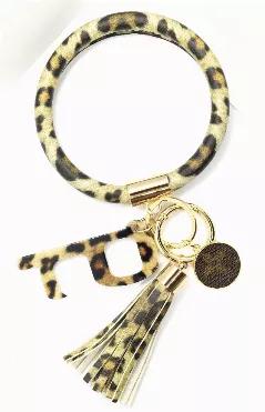 LV Again - Cheetah Contactless Bangle Keychain With LV Charm
