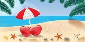 TwoRomantic Beach Towel