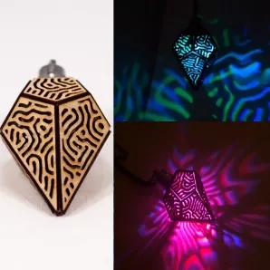 Organic Prism Cherry Wood Necklace & Pendant