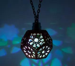 Star Rosette Dodecahedron Cherry Wood Necklace & Pendant