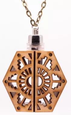 Tribal Shield Cherry Wood Necklace & Pendant
