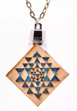 Sri Yantra Cherry Wood Necklace & Pendant