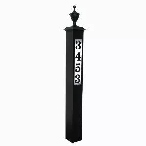 Lighted Address Post With Decorative Finial 