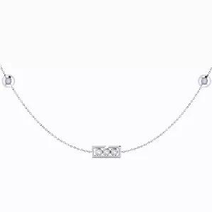 Traffic Light Layered Diamond Necklace in Sterling Silver