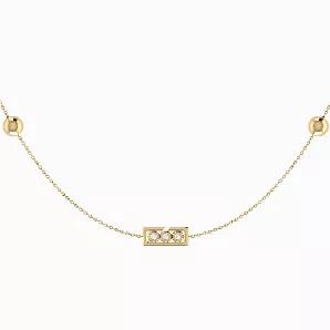 Traffic Light Layered Diamond Necklace in 14K Yellow Gold Vermeil on Sterling Silver