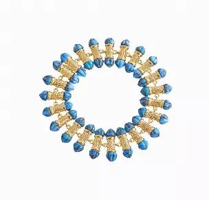 Twisted Rays Turquoise Bracelet in 14K Yellow Gold Plated Sterling Silver