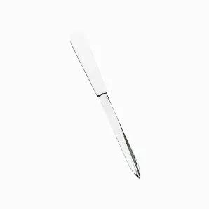 This classy "Silhouette" letter opener features a plain sleek handle. It measures 7.25" L and has a bright shiny nickel plated finish that will not tarnish. The handle can be monogrammed to personalize this gift. White gift box.