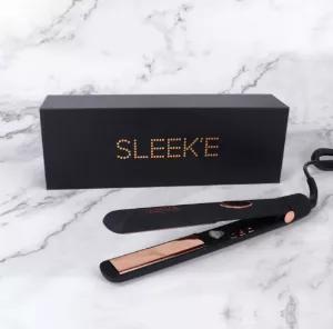 Our 1" tourmaline infused titanium hair straightener, from the Exclusive collection is the hair tool you've always wanted! One pass and your hair is smooth, shiny and most importantly, Sleek'e! Our 1" tourmaline infused titanium plates are perfect for all hair types and give you salon results with less damage to your hair. The infrared technology allows you to create the style you wanted in less time, while leaving your hair visibly shinier.<br> PRODUCT FEATURES<br> Tourmaline-infused eitanium p