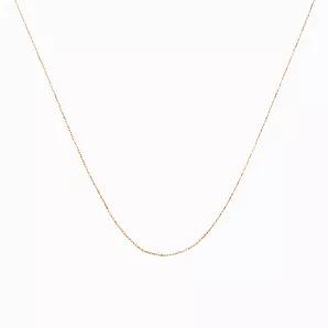 A simple and dainty 10K rose gold rope chain measuring 16 inches in length fastens securely with a standard spring ring clasp. This chain can replace most chains and is perfecarat paired with small to medium size pendants. The chain measures approximately 0.5mm in width. Please keep in mind this chain is slender and dainty, and is best used for smaller/lighter pendants. Not recommended for heavy pendants.