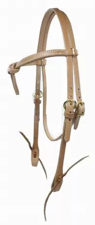 Headstalls out of a heavy harness leather. Solid brass hardware. Very durable. USA made headstall.