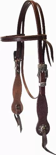 These headstalls are made with chestnut harness leather then dipped in oil to give them a rich mahogany look and excellence feel. Floral antique silver hardware.