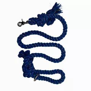 <meta charset="utf-8">Pre-Dyed Blue with "Glitter" Rope Dog Leash in size 1/2 inch.<br><br><br><br><span>Our traffic leads are 2 ft in length. </span><br><br><span>PRODUCT: </span><br><span>Our leashes are made of 100% cotton rope and colored using pet safe dyes. They are soft and comfortable, yet very durable. We use heavy duty bolt snaps that firmly secure your pet's collar. 100% cotton twine is used to secure all splices (loops) and is dyed to match your leash. </span><br><br><span>PROCESS: <