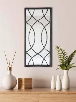 Open up a room, let the bright light bounce around, and add modern farmhouse style to your space<br> with this Windowpane Accent Metal Framed Wall Mirror!<br> <br> Key Features:<br> * Made of sturdy metal frame and HD mirror, durable construction will provide years of use<br> * Hangs securely on any surface with sawtooth hangers on the back<br> * Windowpane accent design, a classic minimalist design gives a visible comfort<br> * Metal frame with antique black finish will add an elegant modern fa