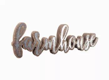 Cutout Farmhouse Wood and Metal Word Family Decoration for Your Home<br> <br> Specification for this wood and metal farmhouse sign:<br> <br> Material: MDF +Galvanized sheet<br> Size: 15.75" W x 5.25" H x 1" D, Not big or too small, a perfect size to place on a shelf, mantel or tabletop.<br> Color: Dark Brown<br> Package: An individual box<br> Special Note: No hanger included, can not hang on wall.<br> <br> This freestanding farmhouse Decor is cute and it can be a wonderful gift for friends and f