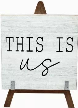 Delightful Farmhouse Decor For Your Home! <br> <br> Sign Message:This is Us<br> Our handmade wooden signs make the perfect present for your friends, family and loved ones.<br> This series of signs is particularly functional and comes with many different message to label your properties rooms & spaces.<br> <br> Sign Details & Materials:<br> Unfold dimension: 7.87" x1.38" x11.42" <br> Materials:Solid wood A-frame,MDF block sign.<br> Hand Sanded Finish for Indoor Use Only<br> <br> NOTE:Each sign is