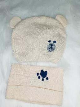 <p>Cotton blend Baby Beanie hat with scarf is the cutest combo ever.</p><p>Available in Pink and Blue. </p><p>This soft stretchable combo is great as a scarf alone or with the hat. it will be one of your favorite pieces. </p><p>One size fits 0-12 months</p>