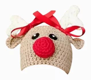 <p><strong> Zammy Yammy Reindeer Hat</strong> made of soft cotton blend. This crochet hat will be stunning for photos or for everyday wear.  </p><p>Sizing:  12 inches round, 15 inches round</p><p><br></p>