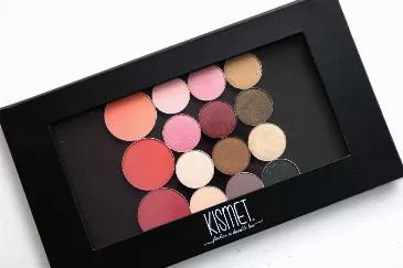 <p>A beauty palette with intention. Say goodbye to set palettes, now you can purchase this K-Palette and fill it with only the products you want. This magnetic palette is 6x9 and fits an assortment of products. $22 gives you the empty palette to begin your curated beauty collection. You can purchase individual Accent Eyeshadows, Blossom Blushes or Fixed Powder Foundations in just clamshells to fill or you can click here to build your own custom palette.</p>
<br>
Kismet Products Compatible With t