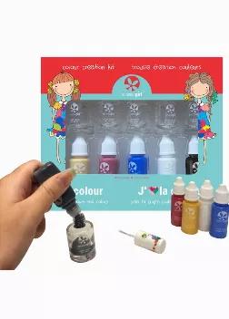 <p>We understand that sometimes you just want to have a unique nail colour to express yourself, to make a statement or to convey an image of playful youthfulness.</p><p>Now with the Colour Creation nail polish kit, we've made it easy, fun, and safe for you to create the colours of your dreams. These kids nail polish colours are water based and peel off, are free of chemical fumes, odourless, non toxic and safe.</p><p>With the three primary colours, Red, Yellow & Blue, plus the white and the blac