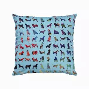 <p>Cotton cushion cover with zipper. Washable.</p>These DRL cotton cushion covers are inspired by the colors of the Palm Beaches.  This design will brighten any room in the house with its playfulness, lilac on one side, blue on the other.  The zipper opening allows them to be easily removed for cleaning. Cushion insert is not included.
