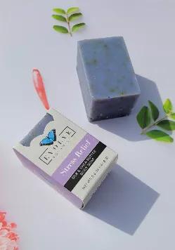 Length: 2.25
Width: 3.00
Height: 1.75
Soothe the senses with this stress relieving blend of lavender, rosemary, eucalyptus, spearmint, and peppermint. 

 Our Silk & Shea Soaps make a luxurious, moisturizing lather to pamper your skin.  
Our Tussah Silk is cruelty free and gathered from empty cocoons. 

Due to the handmade nature of our natural products, colors may vary from batch to batch.