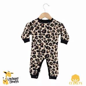 Length: 5 Width: 5 Height: 2 Keep your little one comfortable at bedtime with our Baby Sleep 'n Play Pajamas with Leopard Print from The Laughing Giraffe. Made from super-soft 7 oz. 100% Cotton with an Interlock Knit is perfect for custom embroidery, screen printing & heat transfer vinyl (HTV).<br>