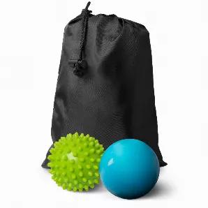 2 MASSAGE BALLS: 1 smooth + 1 spiky massage ball roller set; more versatile than lacrosse balls 1 MULTI-USE FEET MASSAGER: A roller massager designed to make every muscle melt DISCREET CARRY BAG: Take your foot massage roller and massage balls set anywhere MICRO STUDS + THERMO GEL: Freeze or heat balls in hot water for thermal therapy, then stimulate muscles with the roller's micro studs