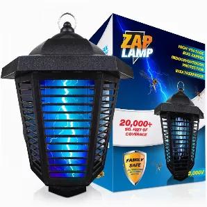 POWERFUL PEST/INSECT ZAP LAMP. With 2000 volts of power, this 12-inch Zap Lamp attracts and instantly kills bugs and flying insects (flies, moths, mosquitoes) upon contact 20,000 SQ FEET COVERAGE. This mosquito zapper keeps bugs away within a massive 20,000 square feet radius CHEMICAL-FREE FAMILY PROTECTION. Keep your family safe and your home bug-free without fear of harmful chemicals and pesticides SAFE, WEATHERPROOF, EASY TO CLEAN. This bug lamp features a fire-proof, weatherproof, and anti-f