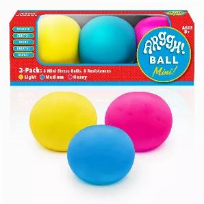 3 PACK MINI STRESS BALLS FOR KIDS AND ADULTS: For every time you need to yell "Arggh!", these fun stress balls are perfect for physical and emotional stress relief therapy; includes 3 mini stress balls in 3 different colors: pink, yellow, and blue COLOR CHANGING SQUISHY BALLS: Vent stress, anxiety, anger or use to concentrate and get back to the task at hand; squeeze these stress reliefs fidget toys and see them change colors from pink to purple, yellow to orange, and blue to green