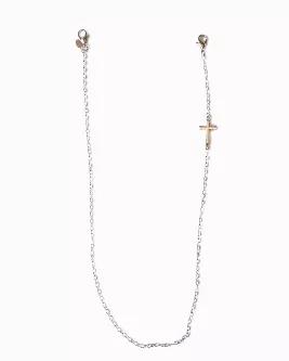 <p>A convenient and stylish way to keep your mask near you and available at all times. Platinum chain with cross pendant ~ 22" length, hangs at a comfortable length. Lobster claw clasp works perfectly with face mask straps. Mask sold separately.</p>