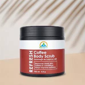 Coffee Body Scrub Benefits: This natural body scrub is made with Kona coffee beans and dead sea salt, making it a powerful exfoliating scrub face and body treatment. It's the best exfoliator when it comes to dead skin removal, aid in stretch marks and cellulite treatment, and maintaining clean and healthy-looking skin. How To: Apply a handful of the Coffee Body Scrub to wet or damp skin. Rub on your skin in circular massage-like motions to help exfoliate skin. Rinse off when finished. For best r