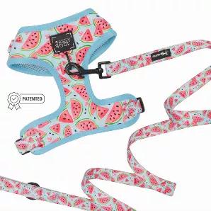 Keep your pup looking sweet in our 'Oh My Melons' collection. This bright and fun pattern is pawfect for every pup! Includes one adjustable harness and matching leash.