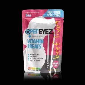<p>No More Tear Stains in 30 days or less, we guarantee it. Pet Eyez Vitamin Treats with Canine Vision Defense offers 18 vitamins and minerals in each delicious freeze-dried, <b>100% natural treat</b>. <br> Feel great about your furry friend getting all the essential nutrients to keep their eyes and vision healthy.</p>
