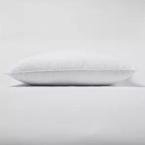 Premium Hotel Pillow - Luxurious 100% Cotton cover filled with a core of feathers surrounded by 650 Fill Power White Down.  This pillow is the ultimate in comfort and support.  All the softness of down but the inner core support of feathers.  The edges are finished with German Cotton Piping and have a double needle stitch to ensure durability.  The fabric is downproof so you won't feel feathers or down poking through the fabric.  This pillow comes in size Jumbo(Standard/Queen) 20x28 and King 20x