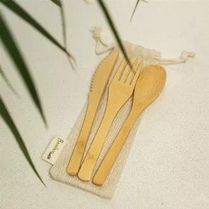 Bamboo Kids Travel Cutlery Set
<br>
Pack a sustainable lunch bag for your kids - let them show off their plastic free switch! Bamboo is easy to clean, naturally antibacterial, and completely compostable.
<br>
Best to hand wash and let air dry.
<br>
Set includes:
<br>
1 Bamboo Fork <br>
1 Bamboo Knife <br>
1 Bamboo Spoon <br>
1 Organic Cotton Travel Pouch
<br>
Dimensions with cotton travel pouch: <br>
7" Length <br>
2.5" Width