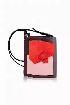 <p>Material: 100% Sheep leather</p>
<p>Color: Red, Pink</p>

<p>Adjustable shoulder strap. The whole bag is devided into two parts. Heart shaped bottom. Flap closure with magnetic fastening.</p>
