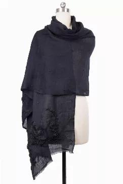 Simple yet striking, lightweight yet lit, the Cary Floral Embroidered Black Scarf by Saachi perfectly synonymizes 'understated yet glamorous.' In addition, the beauty features intricate floral embroidery on the ends. It looks great with everything from crewneck tees and jeans to slip dresses. <br data-mce-fragment="1"><br data-mce-fragment="1">
<ul>
<li>Material : Wool</li>
<li>Size : 75"x27.5"</li>
<li>Made In India</li>
</ul>
