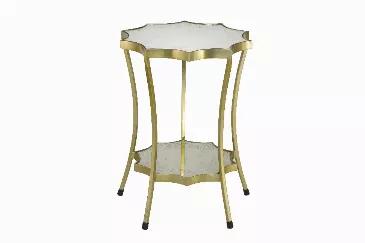 Make your vision of the perfect home a reality! Use this 16.5" x 16.5" x22" decagon side table with golden legs, and an antique white glass countertop that adds a spark of uniqueness and charm to your home. It has a lightweight frame which makes it easier to assemble and put anywhere around the house. This round table is made of strong materials such as iron which looks unique everywhere.
 
