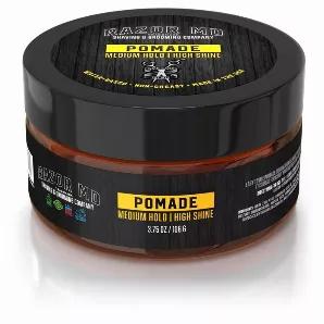 A Classic Pomade.Medium Hold and High Shine.Our POMADE is used daily to give gents that Classic, slicked back or side part look with ease.<strong>Directions:</strong> Work a small amount evenly through damp or dry hair and style as desired.<strong>Features:</strong> Water Based, NO Oil, NO Beeswax, Strong Hold, Nice Shine, MADE IN USA. <strong>*NOW PARABEN-FREE!</strong><strong>Benefits:</strong> Washes out easily. Provides phenominal shine and hold. Premium ingredients made with NO harsh chemic