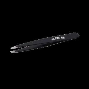 Designed with a soft-touch grip, the RAZOR MD Slanted Blackout Tweezer elevates your grooming game and is much better than stealing your significant others basic tweezer. Handcrafted construction and perfect tension for bounce-back control, these tweezers are perfect to isolate a single ingrown hair or multiple hairs.Stainless SteelPrecision angled tips and Slanted EdgesPerfectly calibrated tensionOrigin: Made in USADimensions: 3.8 x 0.4 x 0.4 inchesWeights: 0.64 ounces