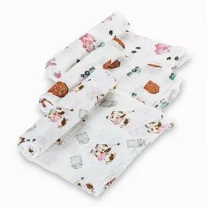 <ul>
<li>SOFT AND COZY SWADDLING BLANKETS - Wrap your little loves in Lollybanks extra soft 100% cotton muslin swaddles to make your baby feel safe and secure. Each 47x47 blanket provides enough space to snuggly and securely wrap your newborn as well as provide comfort through the toddler years.</li>
<li>FARM-TASTIC DESIGNS - These silly and fun farm themed swaddles are perfect for in the nursery or using as a quick cover on chilly days. The cute pigs and cows will put a smile on your face and t