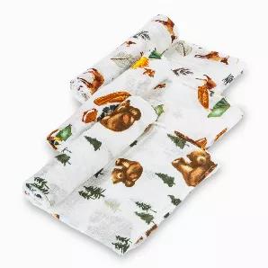 <ul>
<li>SOFT AND COZY SWADDLING BLANKETS - Wrap your little loves in Lollybanks extra soft 100% cotton muslin swaddles to make your baby feel safe and secure. Each 47x47 blanket provides enough space to snuggly and securely wrap your newborn as well as provide comfort through the toddler years.</li>
<li>FUN FOREST PATTERNS - These adventurous forest swaddles featuring campsites, bear and deer are perfect for keeping in the nursey or using as a stroller cover for your little guy on chilly days.<